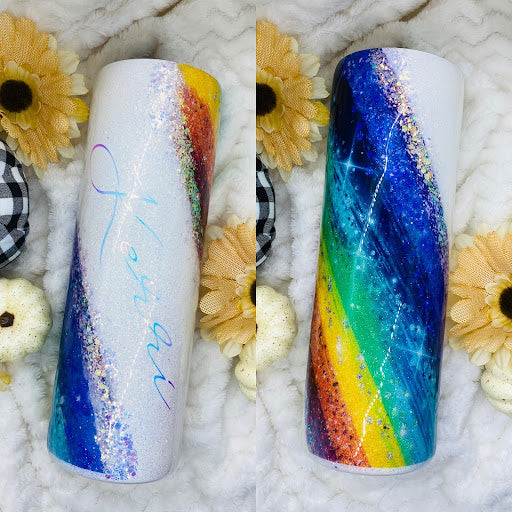 Glitter Rainbow Pride Tumbler